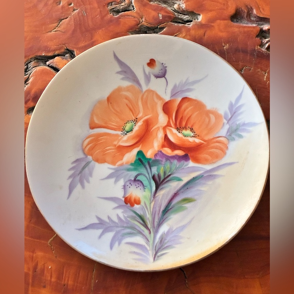 Occupied Japan Poppy Wall Plate